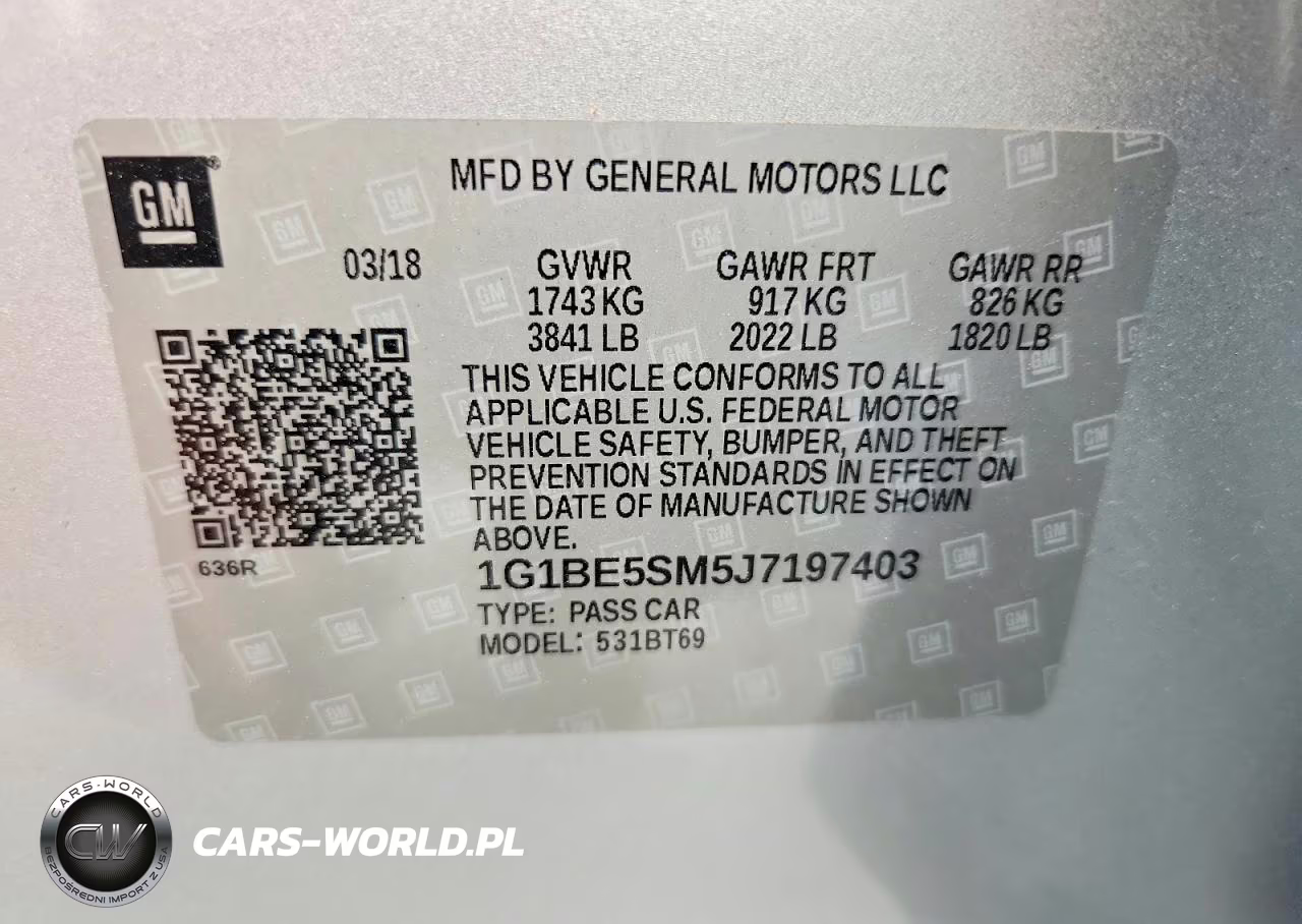 2018 Chevrolet Cruze Lt VIN:1G1BE5SM5J7197403 - 12