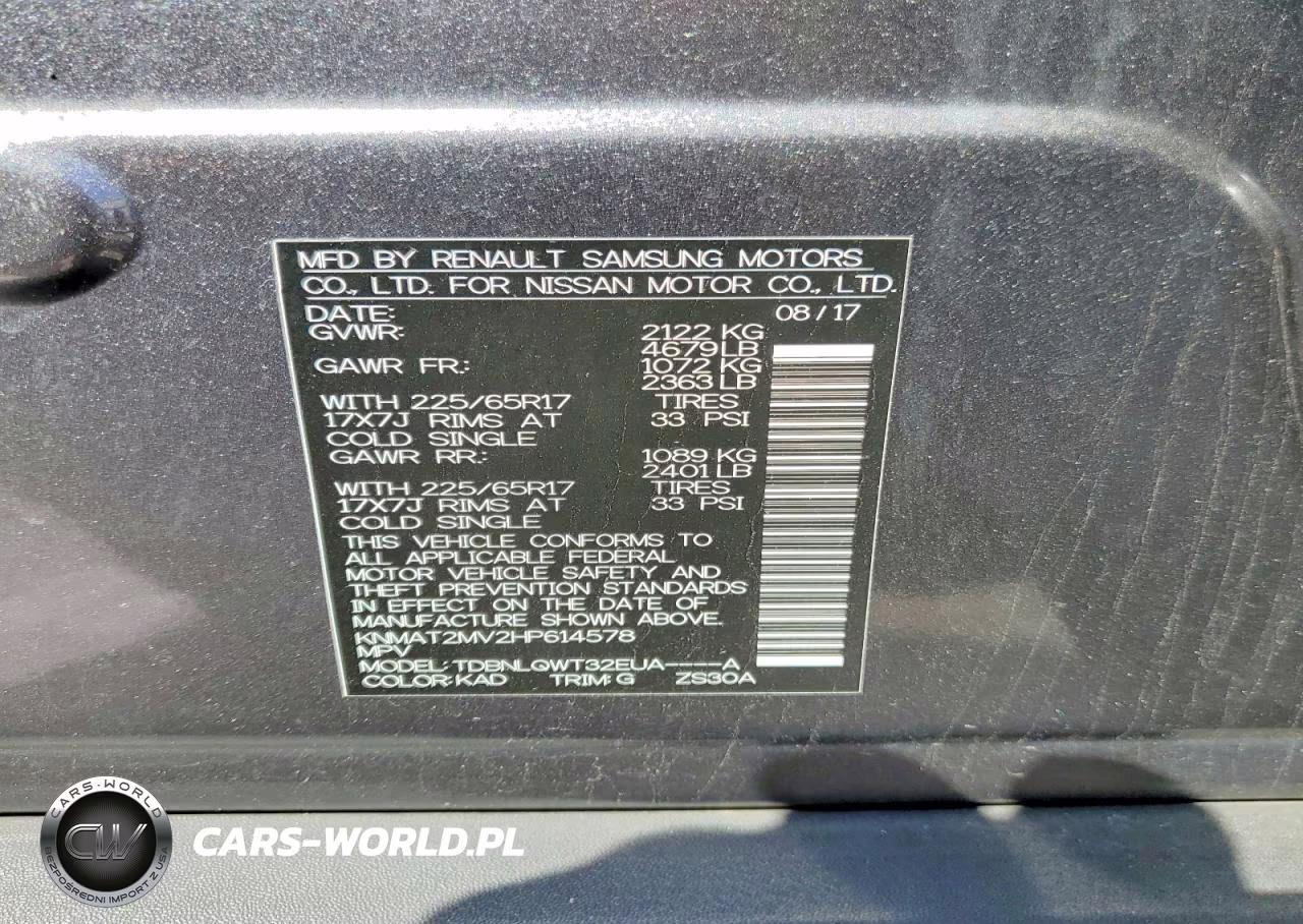 2017 Nissan Rogue Sv VIN:KNMAT2MV2HP614578 - 14
