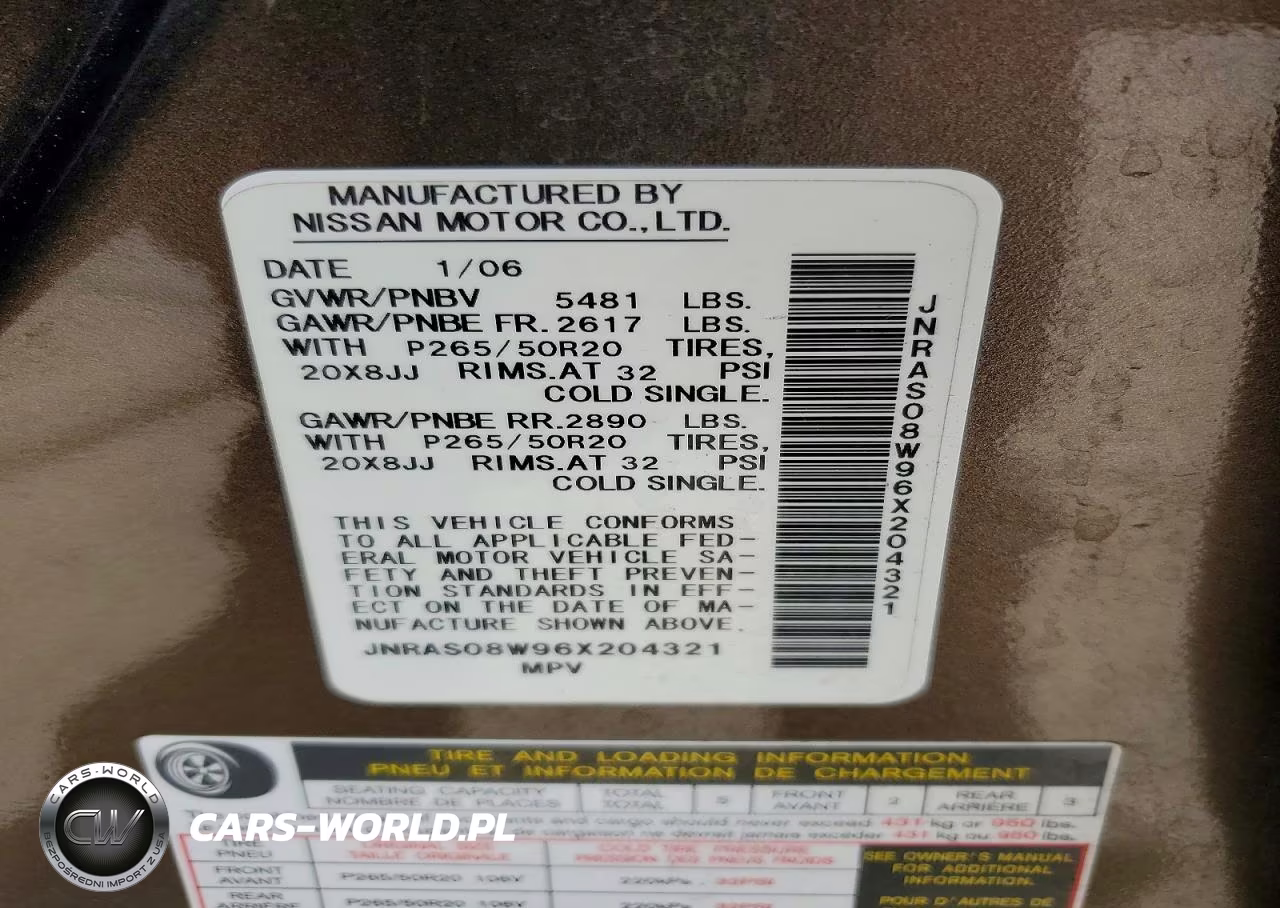 2006 Infiniti Fx35 Base VIN:JNRAS08W96X204321 - 12