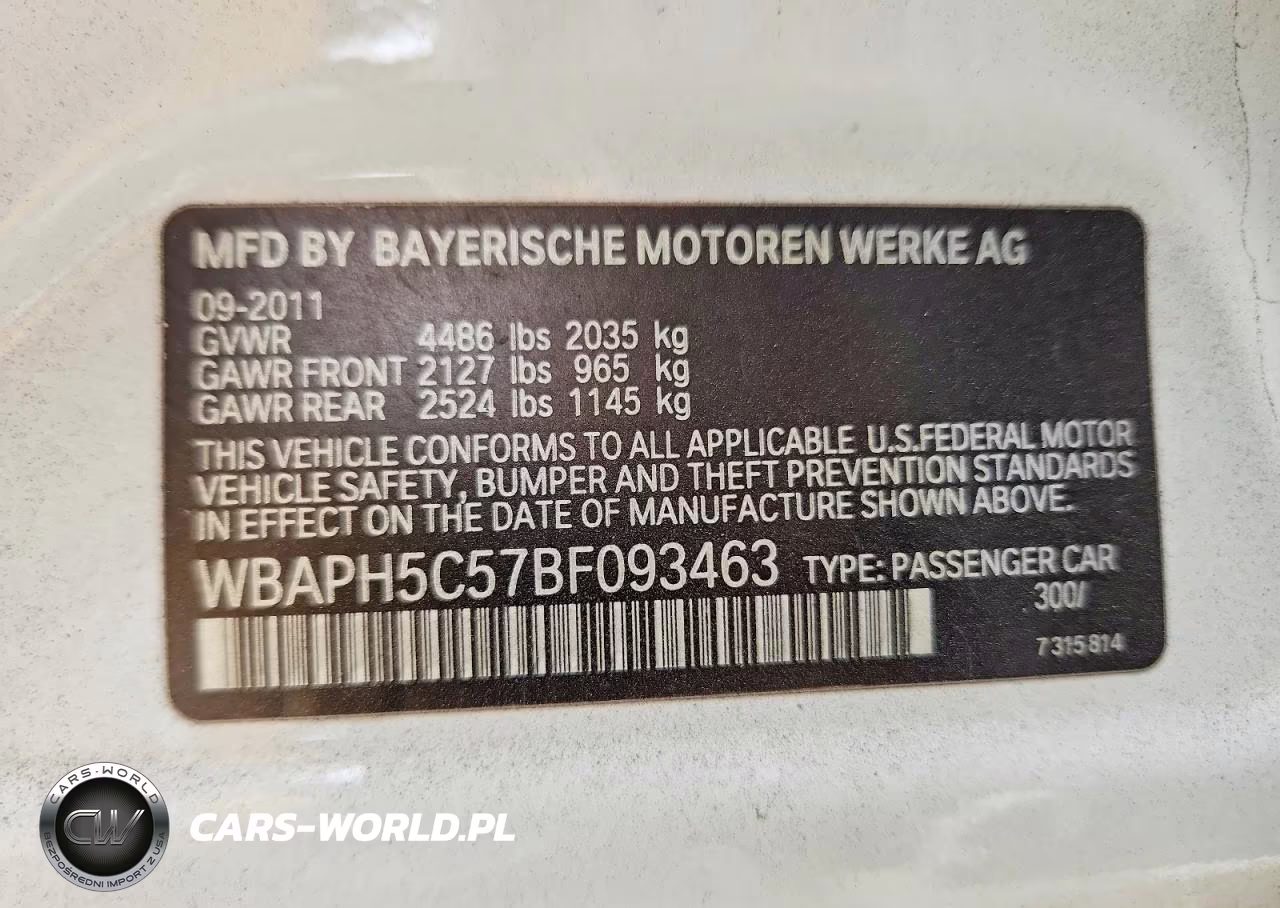 2011 BMW 328 I Sulev VIN:WBAPH5C57BF093463 - 13