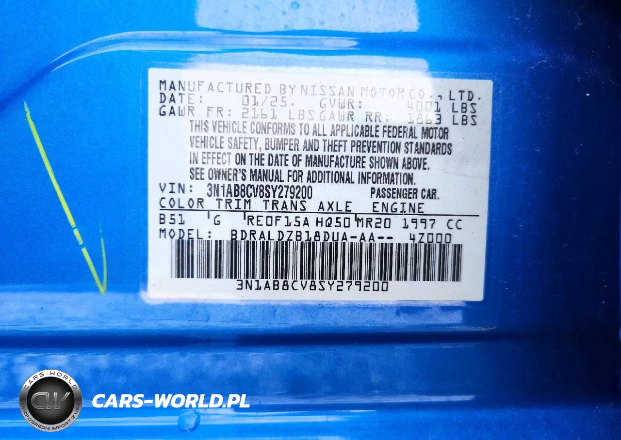 2025 Nissan Sentra Sv VIN:3N1AB8CV8SY279200 - 12