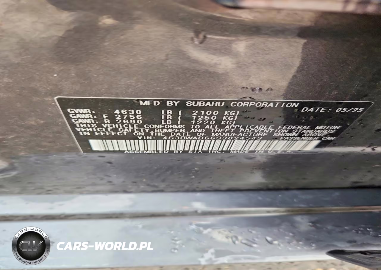 2025 Subaru Legacy Premium VIN:4S3BWAD66S3024543 - 12