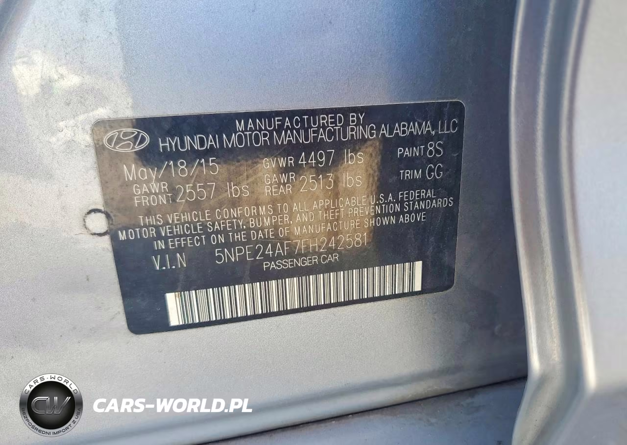 2015 Hyundai Sonata Se VIN:5NPE24AF7FH242581 - 12
