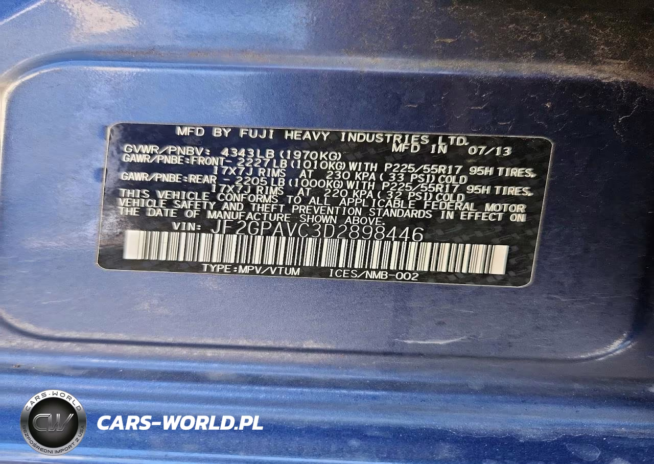 2013 Subaru Xv Crosstrek 2.0 Premium VIN:JF2GPAVC3D2898446 - 12