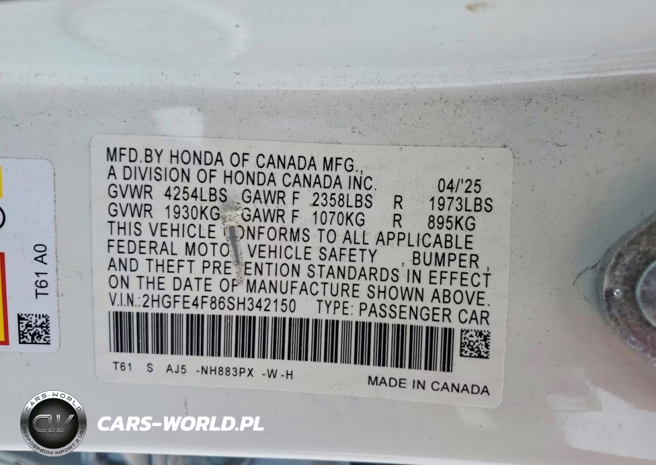 2025 Honda Civic Sport VIN:2HGFE4F86SH342150 - 12
