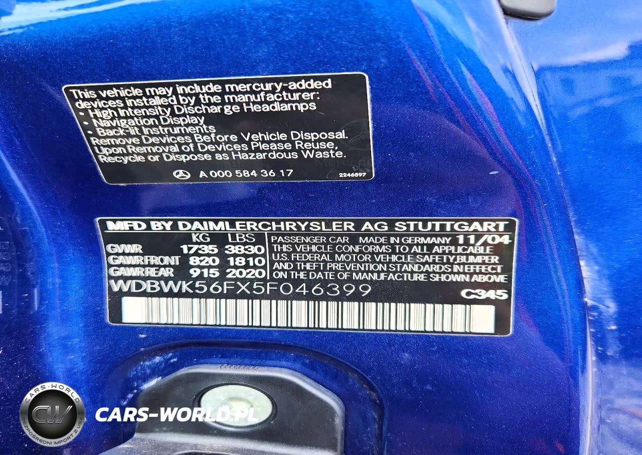 2005 Mercedes-Benz Slk 350 VIN:WDBWK56FX5F046399 - 12