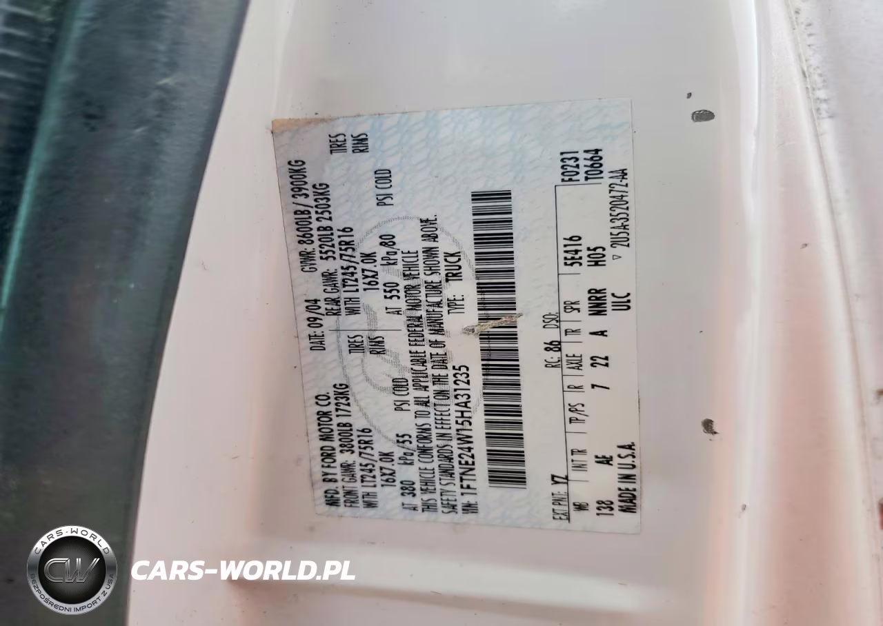 2005 Ford Econoline E250 Van VIN:1FTNE24W15HA31235 - 14