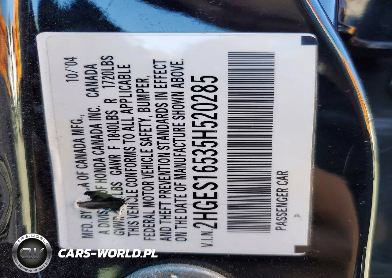 2005 Honda Civic Lx VIN:2HGES16535H520285 - 12