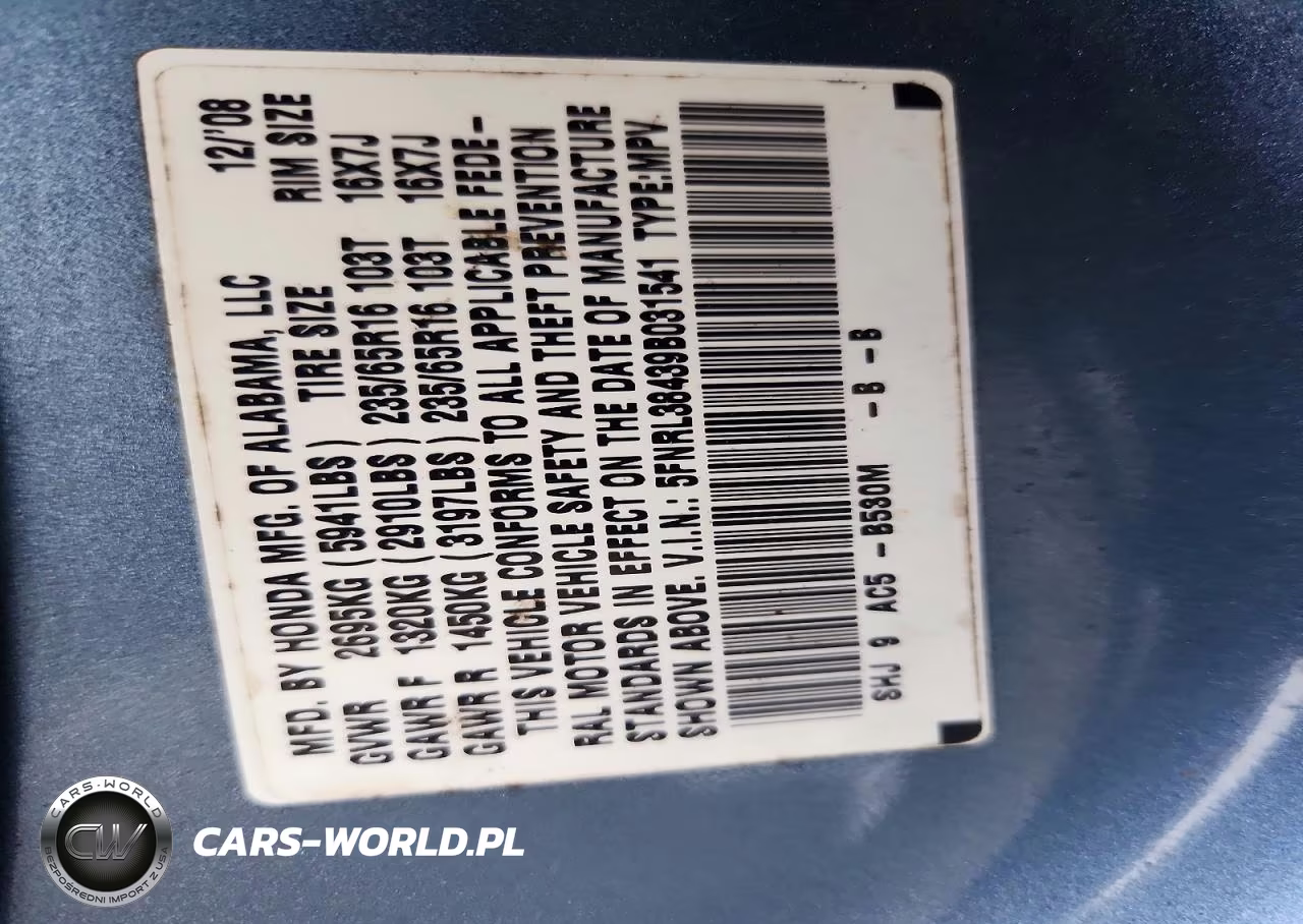 2009 Honda Odyssey Ex VIN:5FNRL38439B031541 - 14