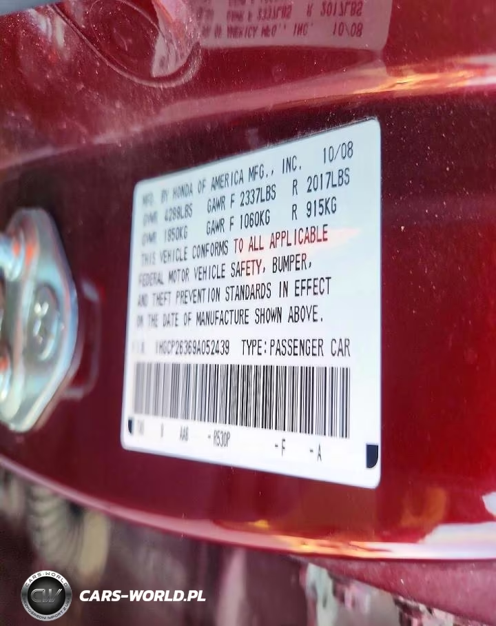 2009 Honda Accord Lx VIN:1HGCP26369A052439 - 12