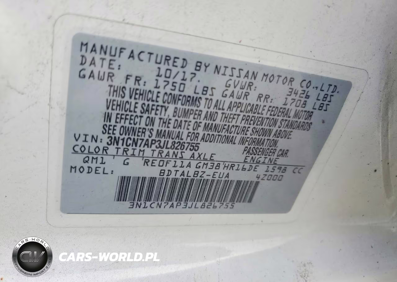 2018 Nissan Versa Sv VIN:3N1CN7AP3JL826755 - 13