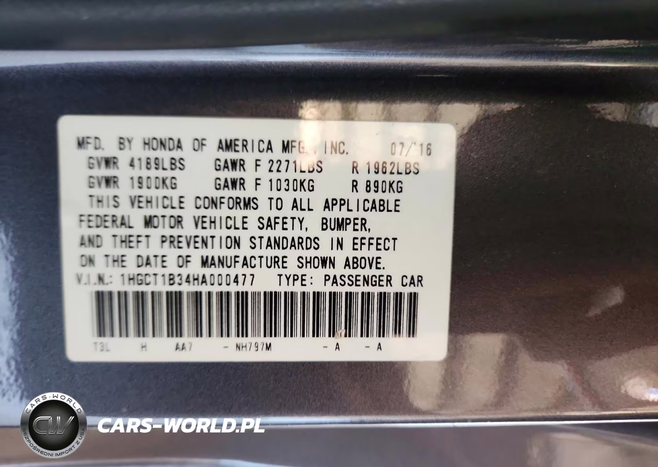 2017 Honda Accord Lx-S VIN:1HGCT1B34HA000477 - 12