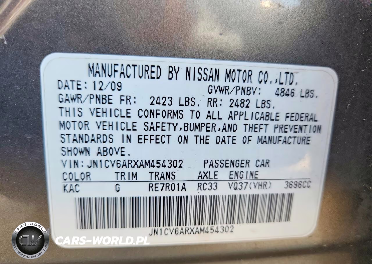 2010 Infiniti G37X VIN:JN1CV6ARXAM454302 - 13