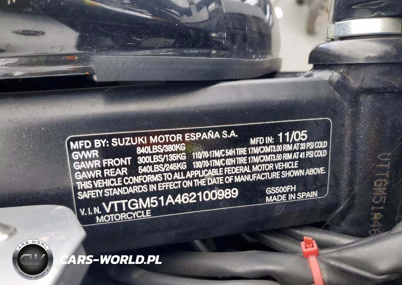 2006 Suzuki Gs500 VIN:VTTGM51A462100989 - 9