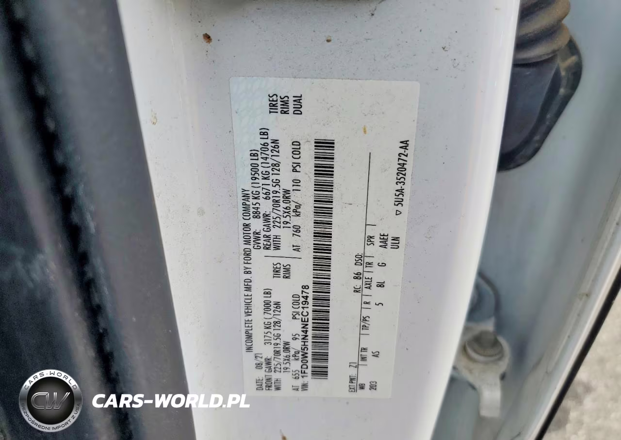 2022 Ford F550 Super Duty Dump Truck VIN:1FD0W5HN4NEC19478 - 12