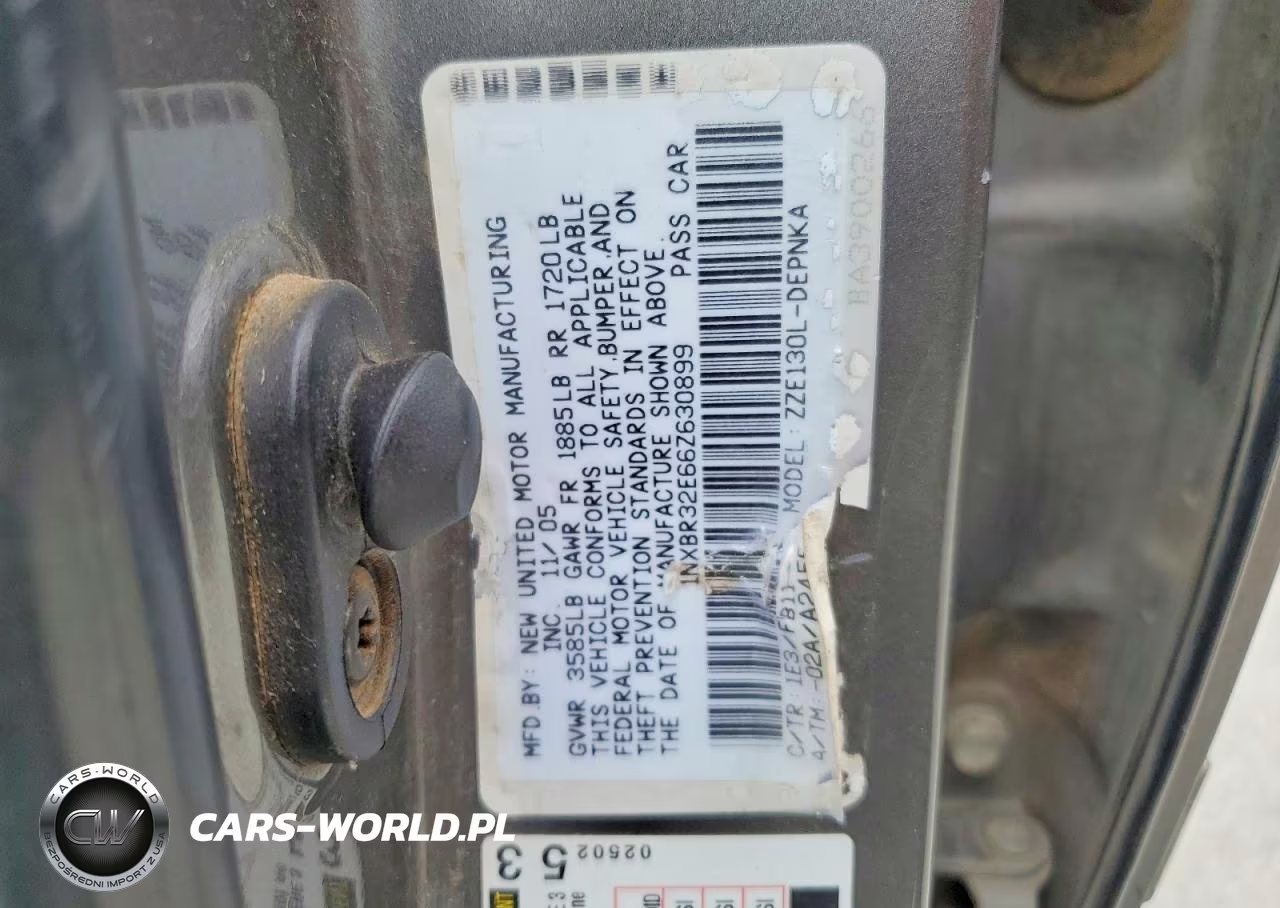 2006 Toyota Corolla Le VIN:1NXBR32E66Z630899 - 12