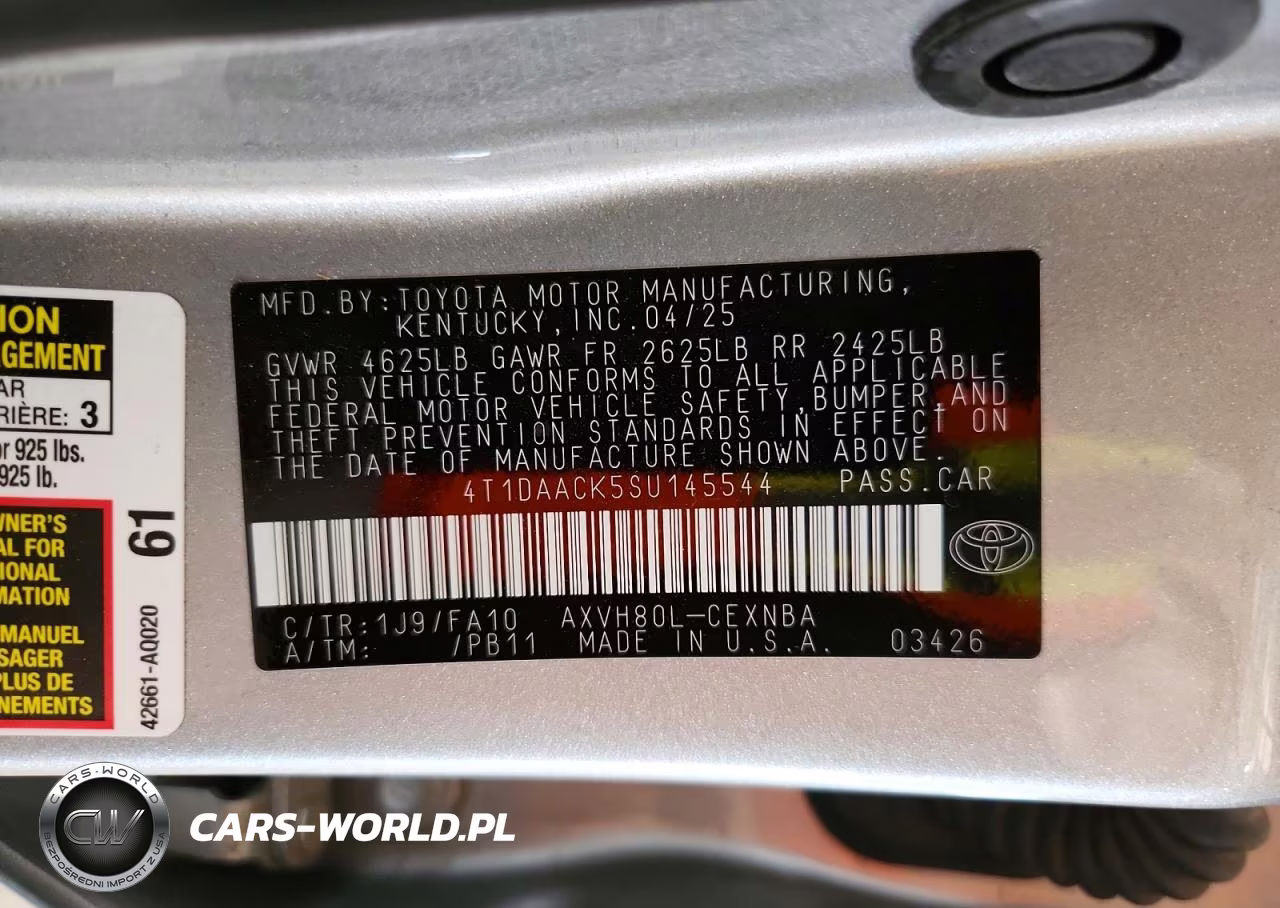 2025 Toyota Camry Le VIN:4T1DAACK5SU145544 - 12