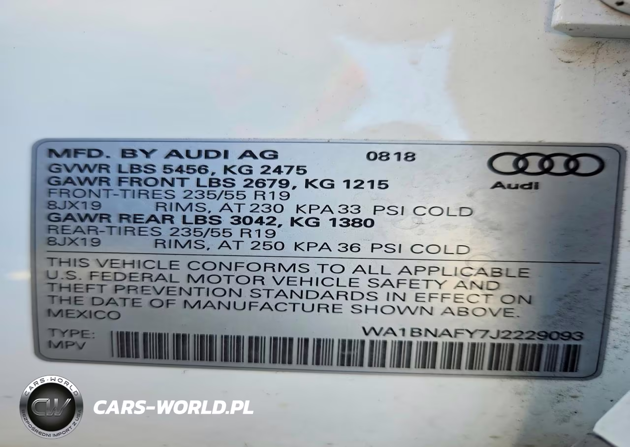 2018 Audi Q5 Premium Plus VIN:WA1BNAFY7J2229093 - 14