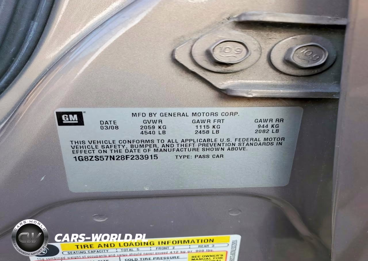 2008 Saturn Aura Xe VIN:1G8ZS57N28F233915 - 12