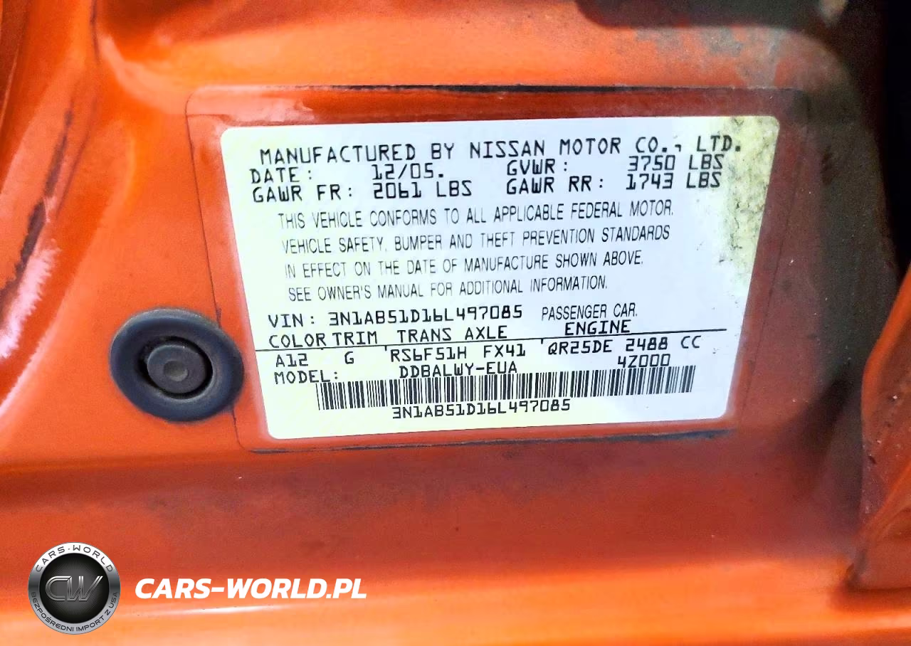 2006 Nissan Sentra Se-R VIN:3N1AB51D16L497085 - 12