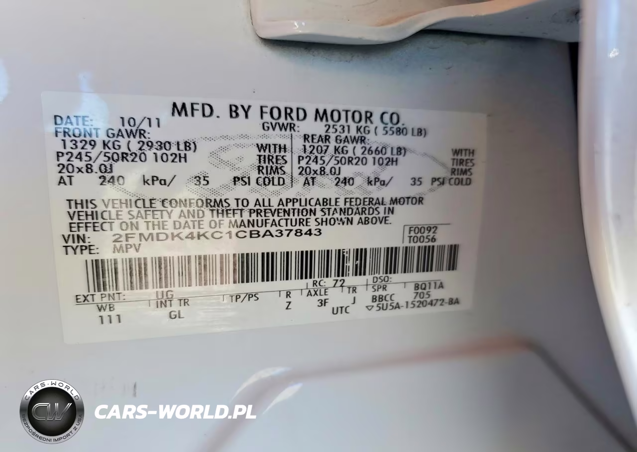 2012 Ford Edge Limited VIN:2FMDK4KC1CBA37843 - 14