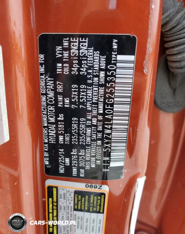 2015 Hyundai Santa Fe Sport VIN:5XYZW4LA0FG255350 - 14