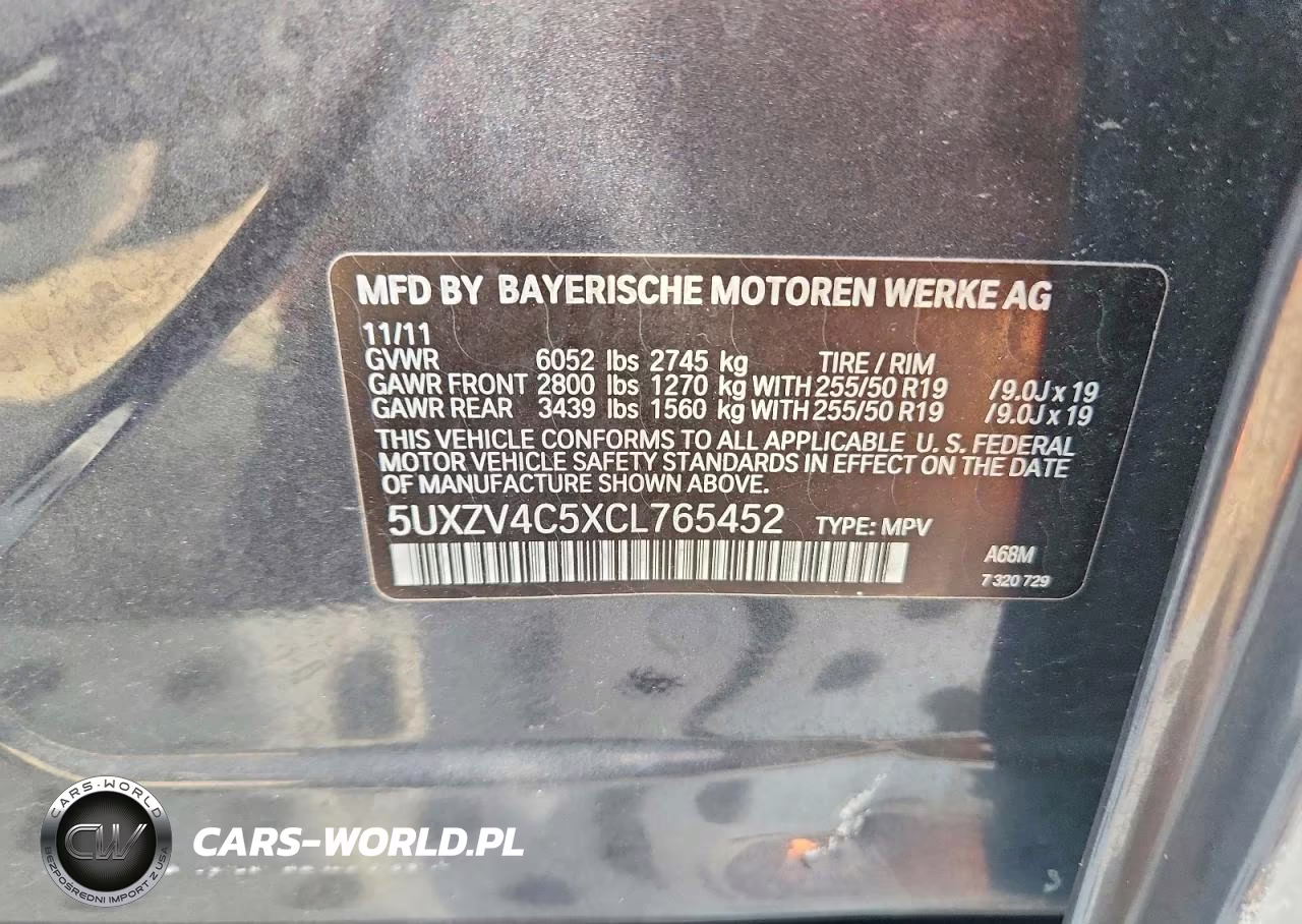 2012 BMW X5 xDrive35I VIN:5UXZV4C5XCL765452 - 13