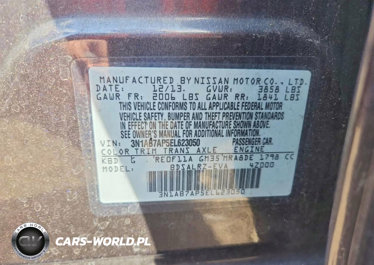 2014 Nissan Sentra Sr VIN:3N1AB7AP5EL623050 - 12
