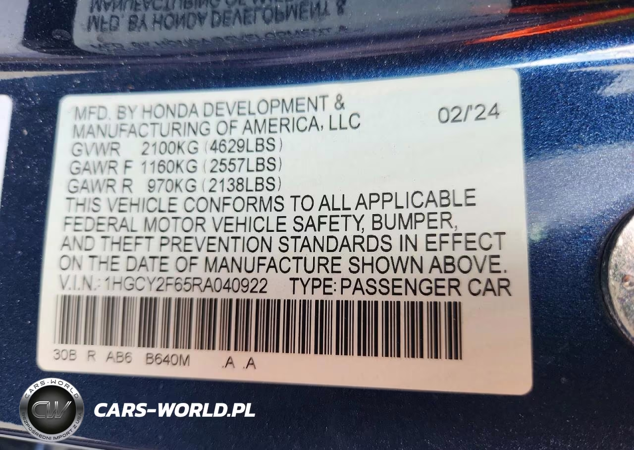 2024 Honda Accord Hybrid Exl VIN:1HGCY2F65RA040922 - 13