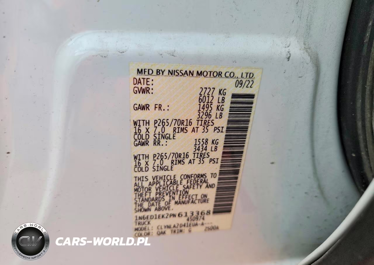 2023 Nissan Frontier S VIN:1N6ED1EK2PN613368 - 13