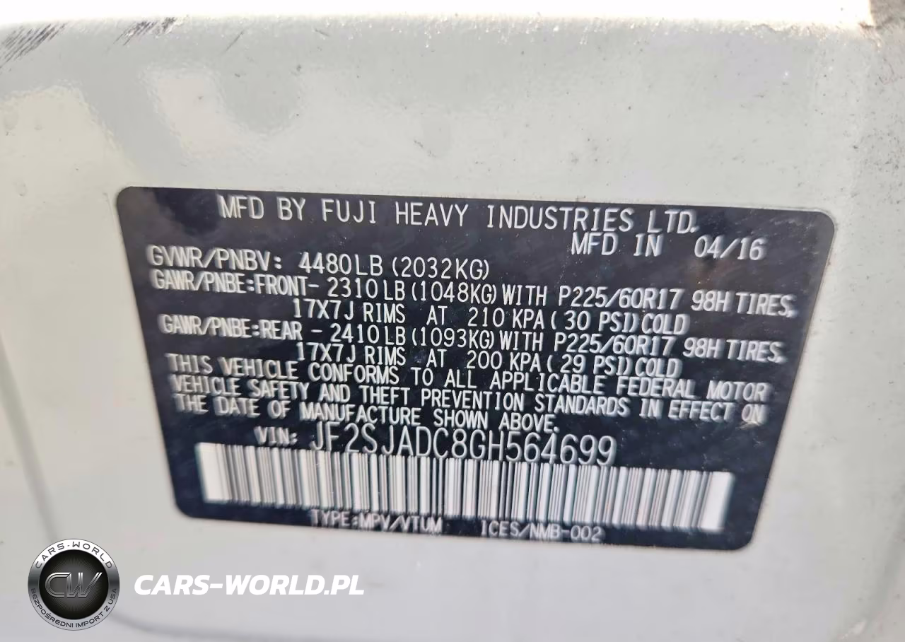 2016 Subaru Forester 2.5I Premium VIN:JF2SJADC8GH564699 - 13