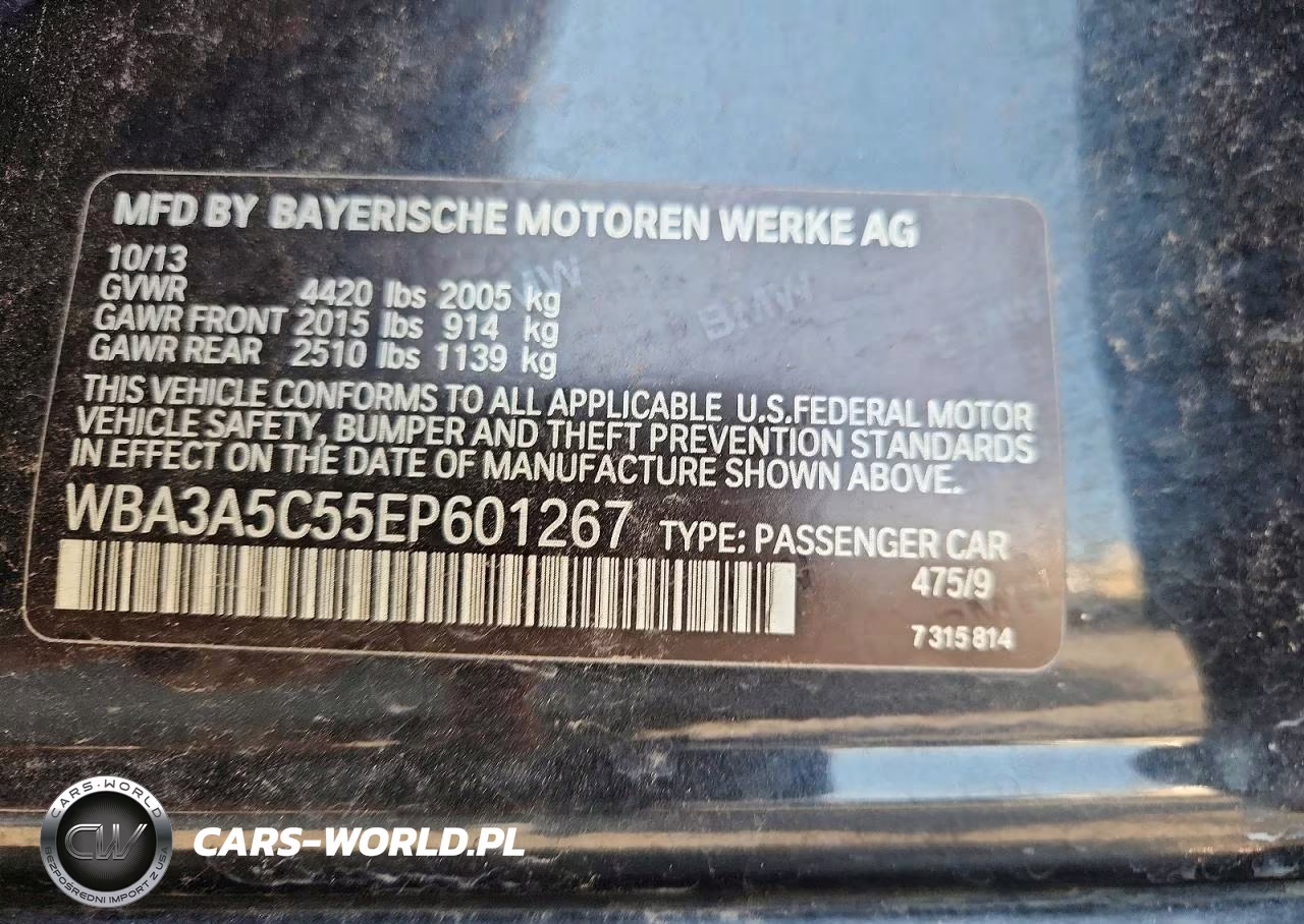 2014 BMW 328 I VIN:WBA3A5C55EP601267 - 12