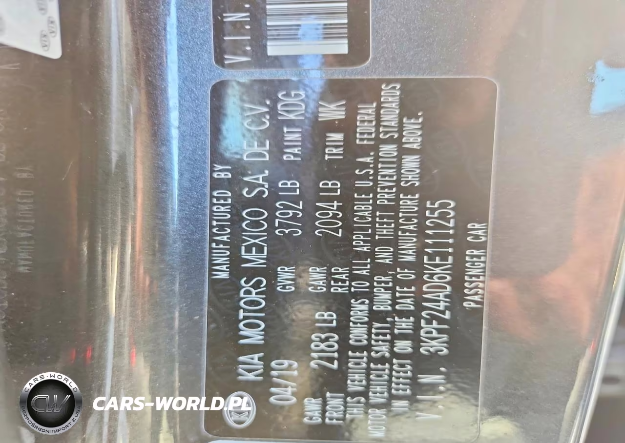 2019 Kia Forte Lxs VIN:3KPF24AD6KE111255 - 12