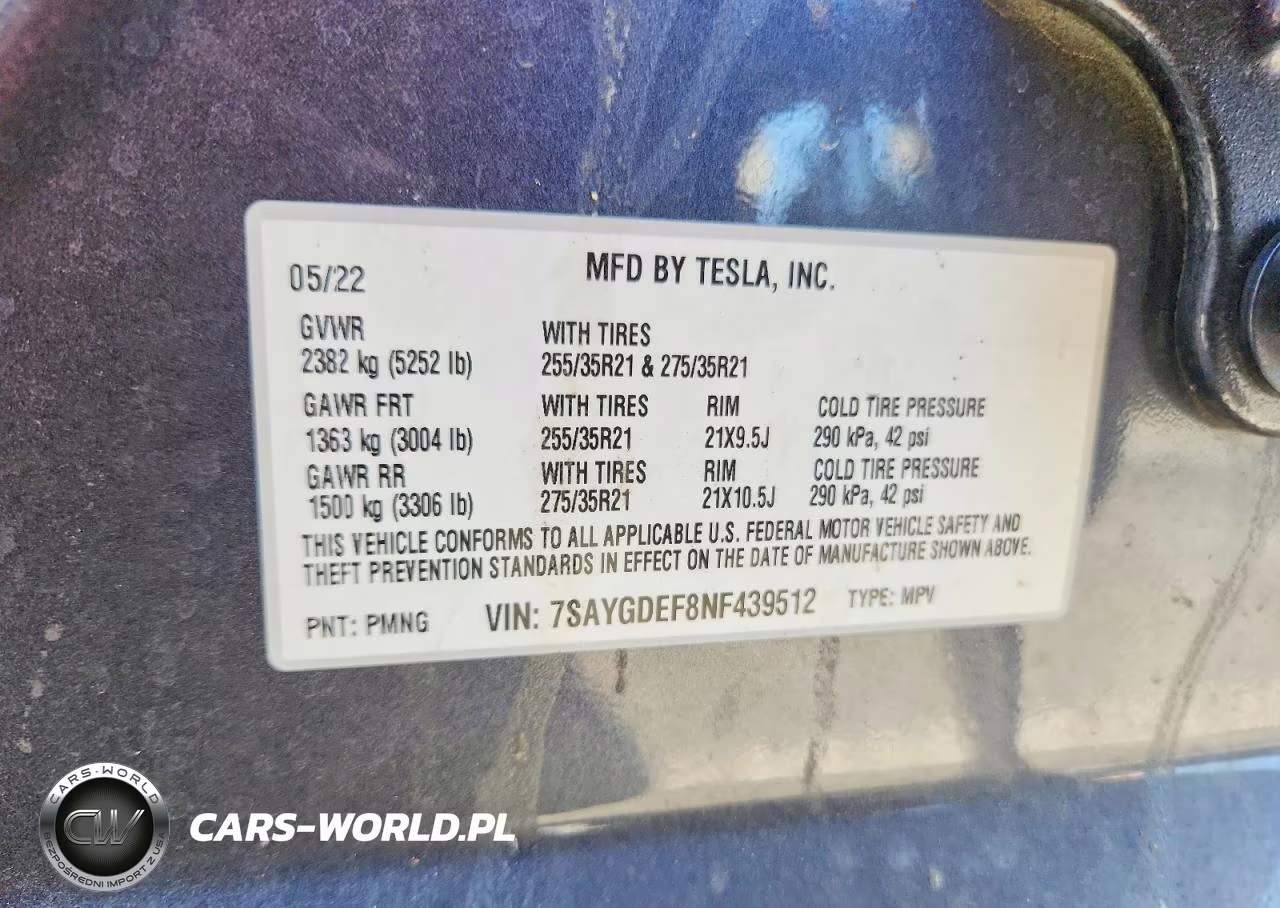 2022 Tesla Model Y VIN:7SAYGDEF8NF439512 - 12