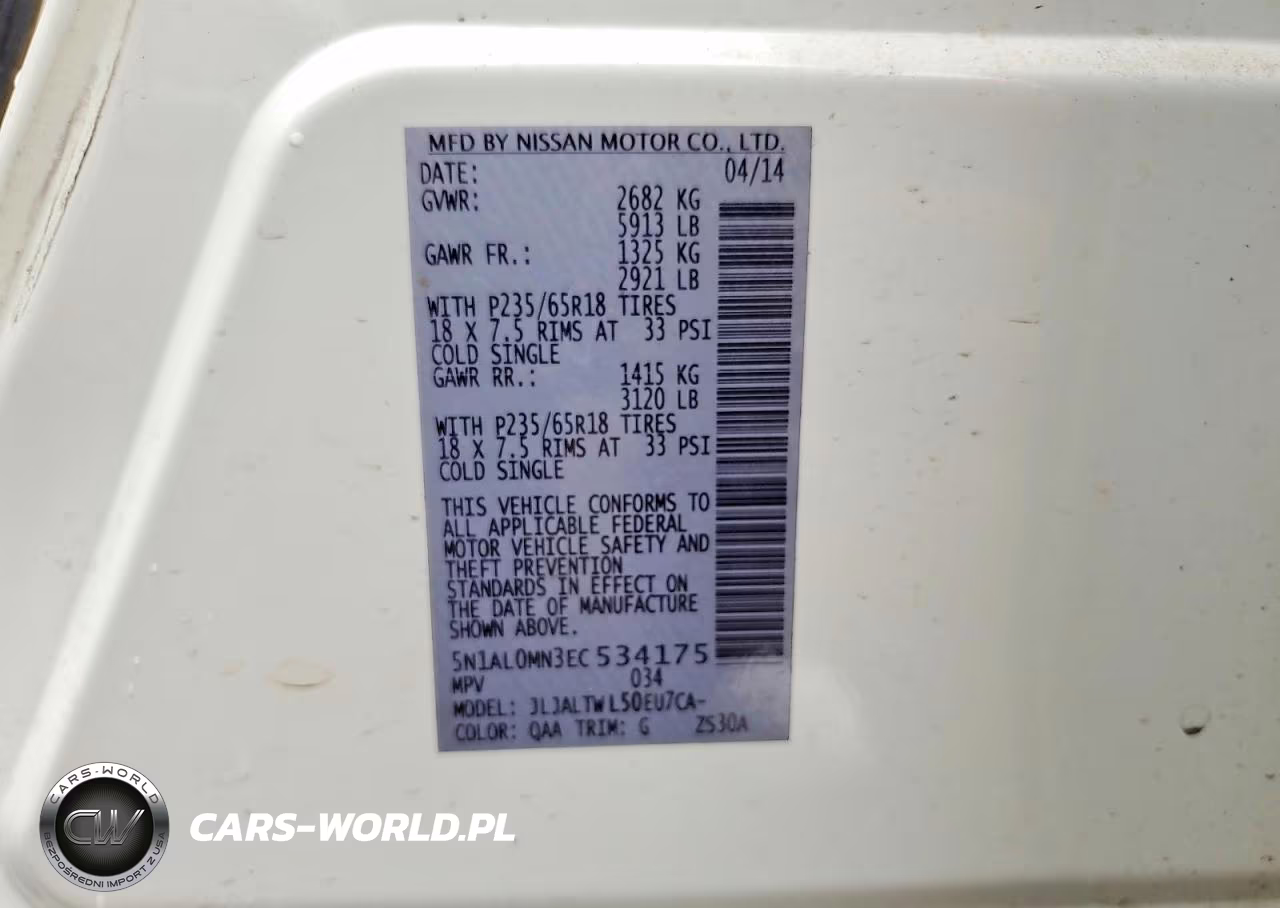 2014 Infiniti Qx60 Base VIN:5N1AL0MN3EC534175 - 14