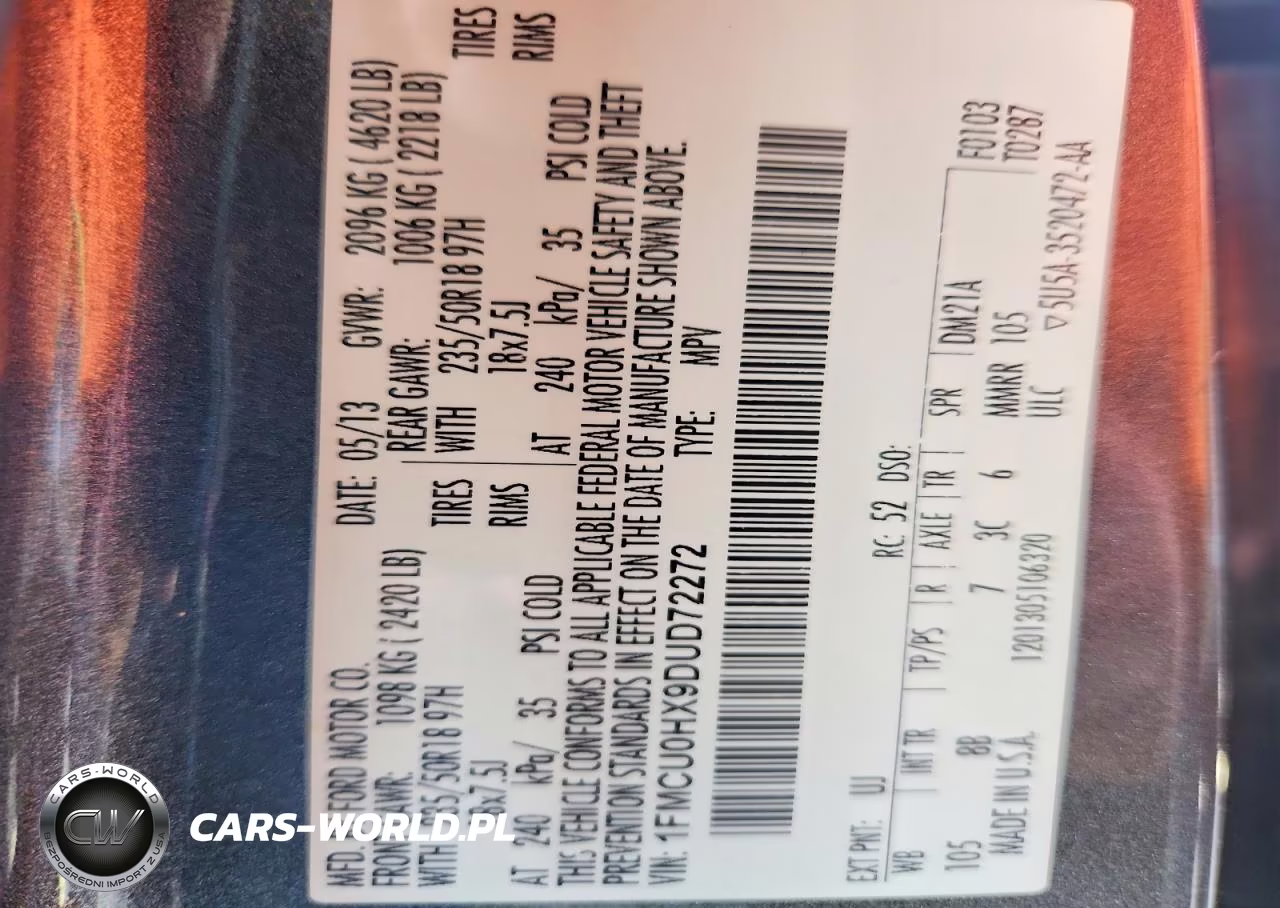 2013 Ford Escape Sel VIN:1FMCU0HX9DUD72272 - 14