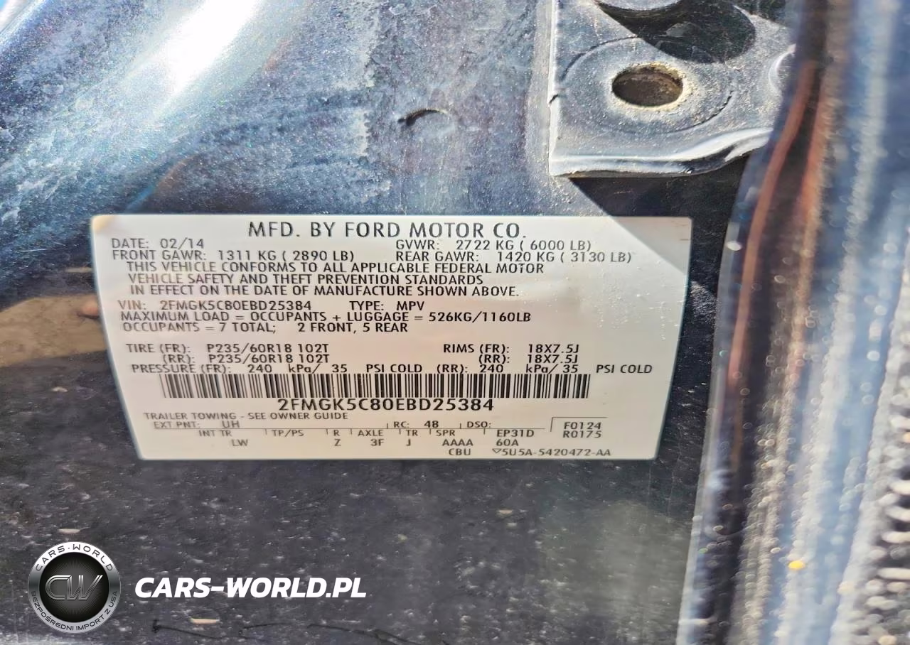 2014 Ford Flex Sel VIN:2FMGK5C80EBD25384 - 13