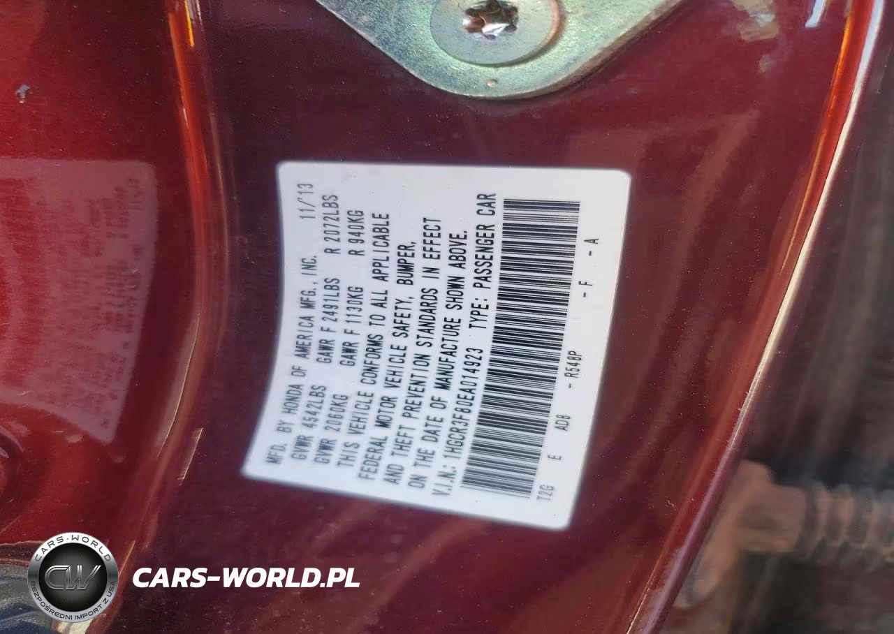 2014 Honda Accord Exl VIN:1HGCR3F80EA014923 - 12