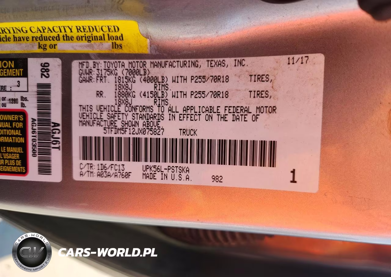 2018 Toyota Tundra Crewmax Sr5 VIN:5TFDM5F12JX075827 - 12