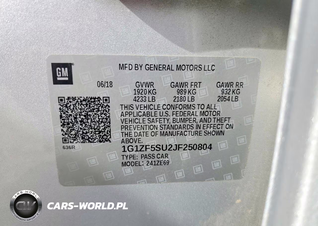 2018 Chevrolet Malibu Hybrid VIN:1G1ZF5SU2JF250804 - 12