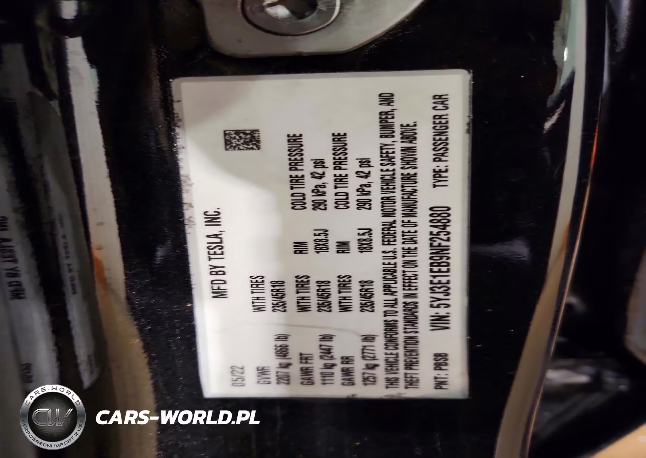 2022 Tesla Model 3 VIN:5YJ3E1EB9NF254880 - 12