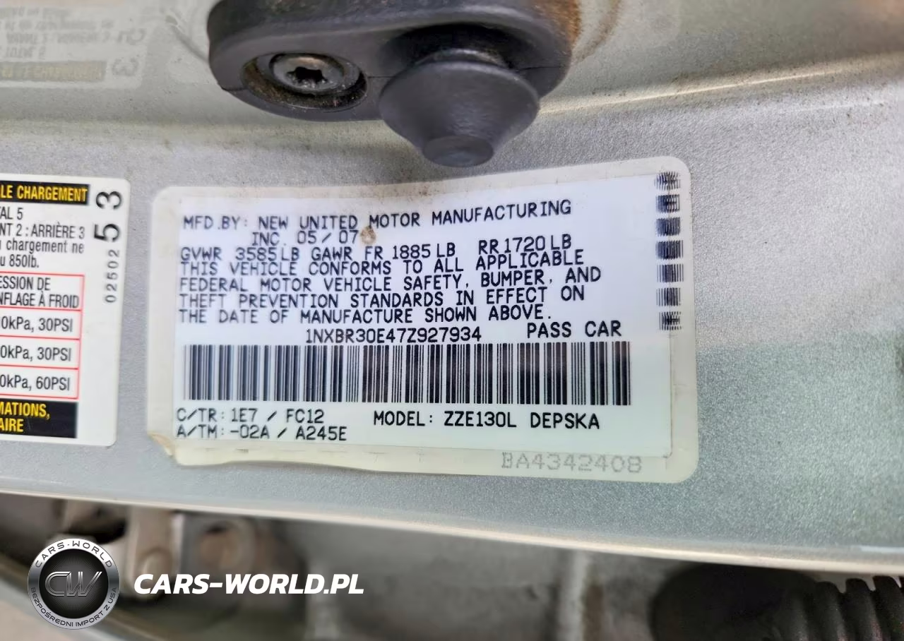 2007 Toyota Corolla S VIN:1NXBR30E47Z927934 - 12