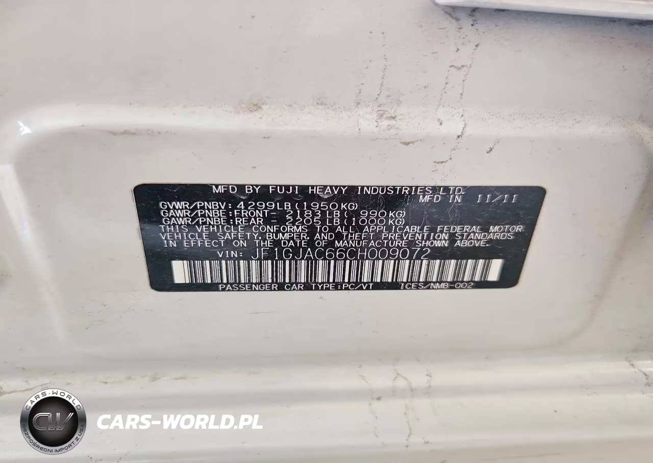 2012 Subaru Impreza 2.0I Premium VIN:JF1GJAC66CH009072 - 12