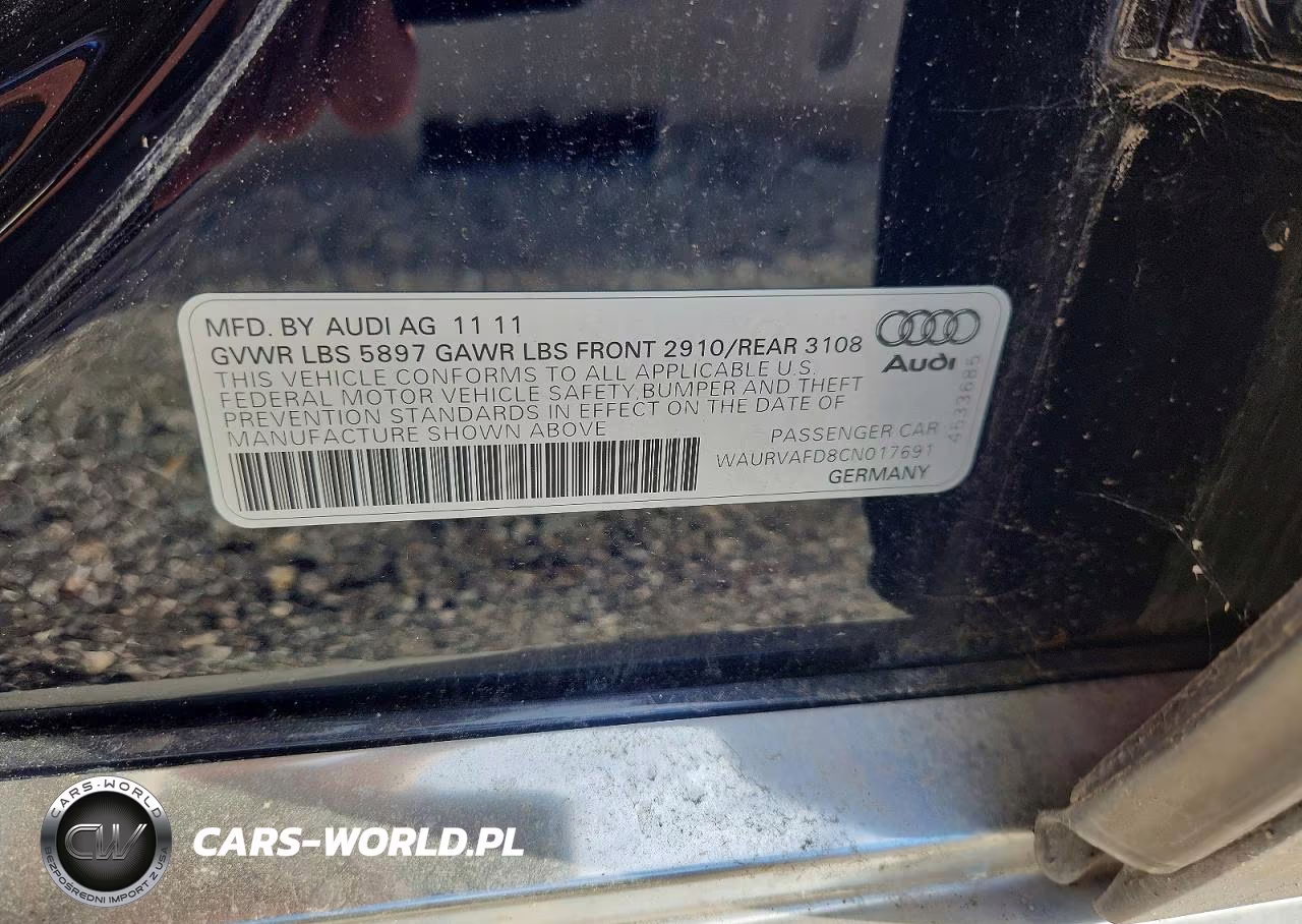 2012 Audi A8 L Quattro VIN:WAURVAFD8CN017691 - 12