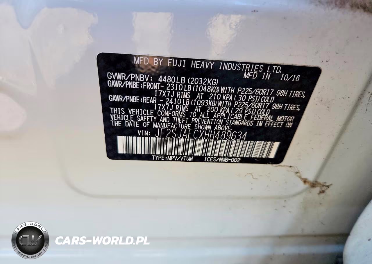 2017 Subaru Forester 2.5I Premium VIN:JF2SJAECXHH489634 - 14