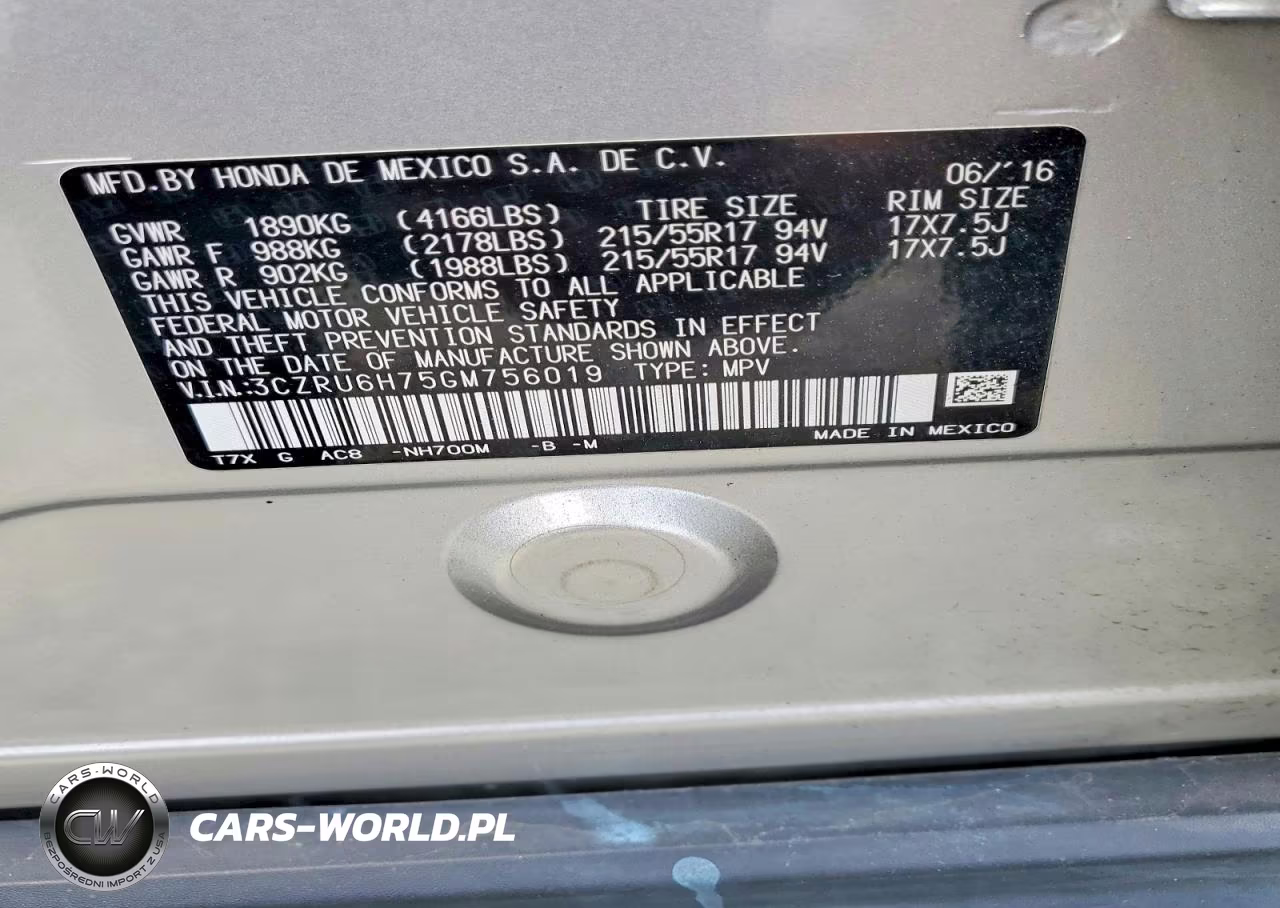 2016 Honda Hr-V Exl VIN:3CZRU6H75GM756019 - 13