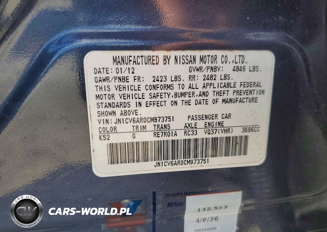 2012 Infiniti G37 Sedan X VIN:JN1CV6AR0CM973751 - 13