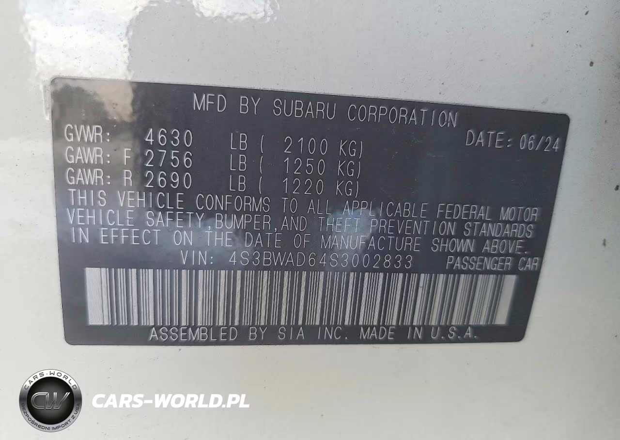 2025 Subaru Legacy Premium VIN:4S3BWAD64S3002833 - 13