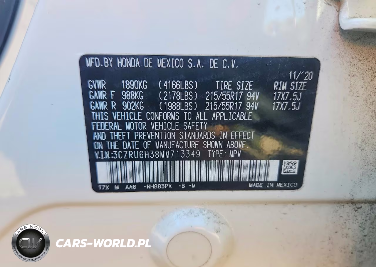 2021 Honda Hr-V Lx VIN:3CZRU6H38MM713349 - 13