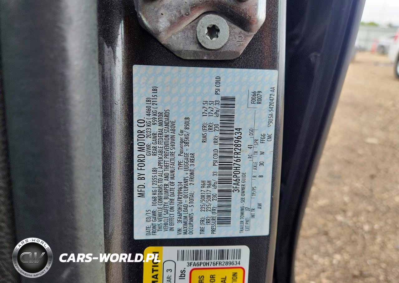 2015 Ford Fusion Se VIN:3FA6P0H76FR289634 - 12